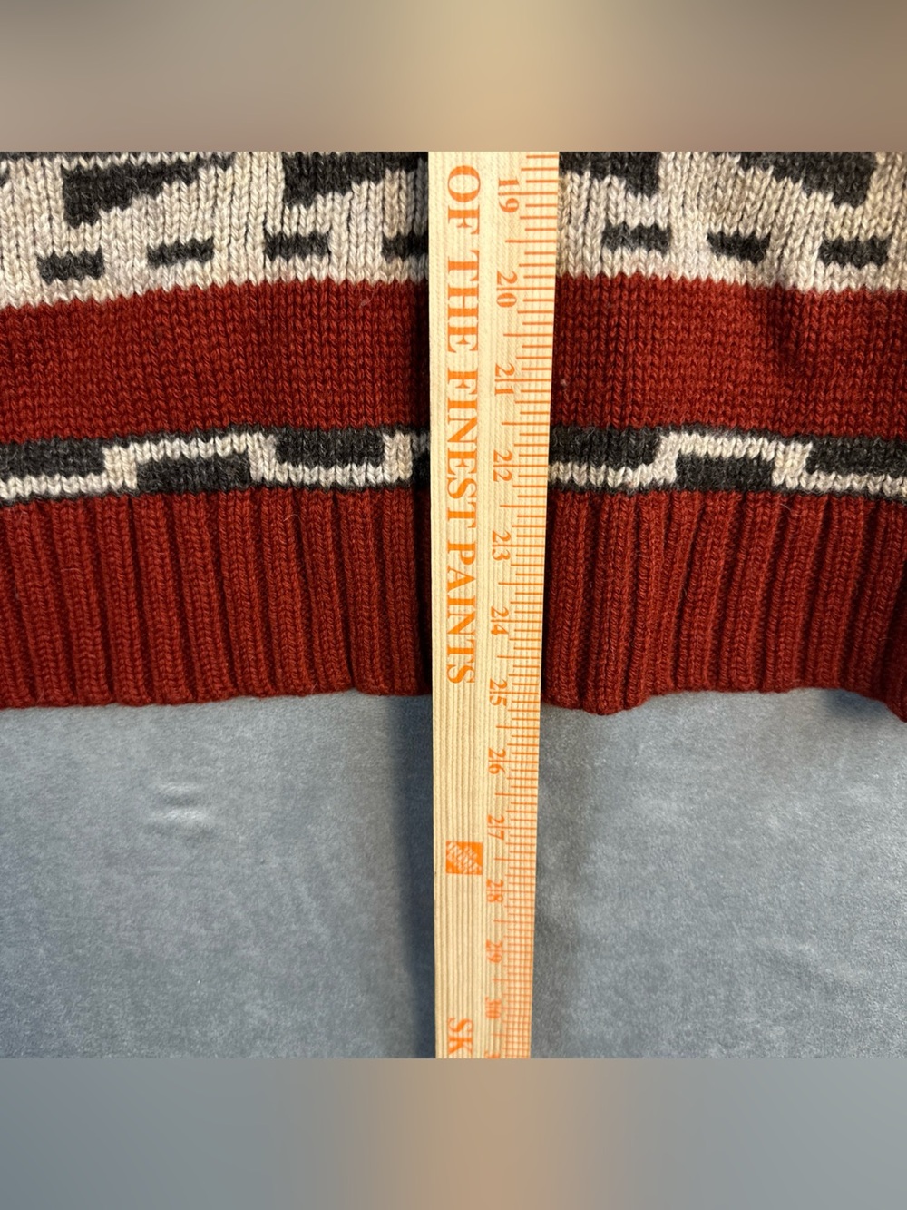 Pendleton Graphic Shetland Wool Sweater Womens M Chili Red Full Zip Geometric - Picture 6 of 7